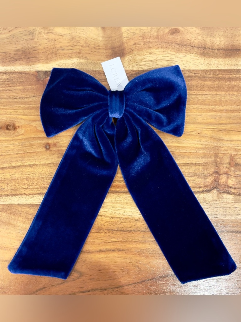 J.Crew Royal Blue Velvet Hair Bow Barrette Coquette Aesthetic NWT
